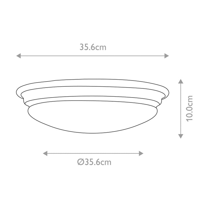 Brompton Polished Chrome Flush LED Bathroom Ceiling Light — rear view