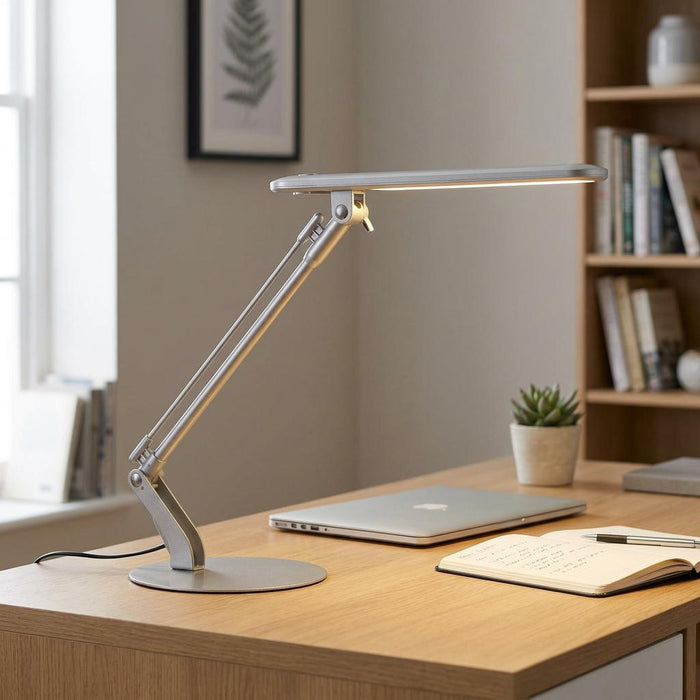Broome LED Silver Adjustable Desk Lamp office shot