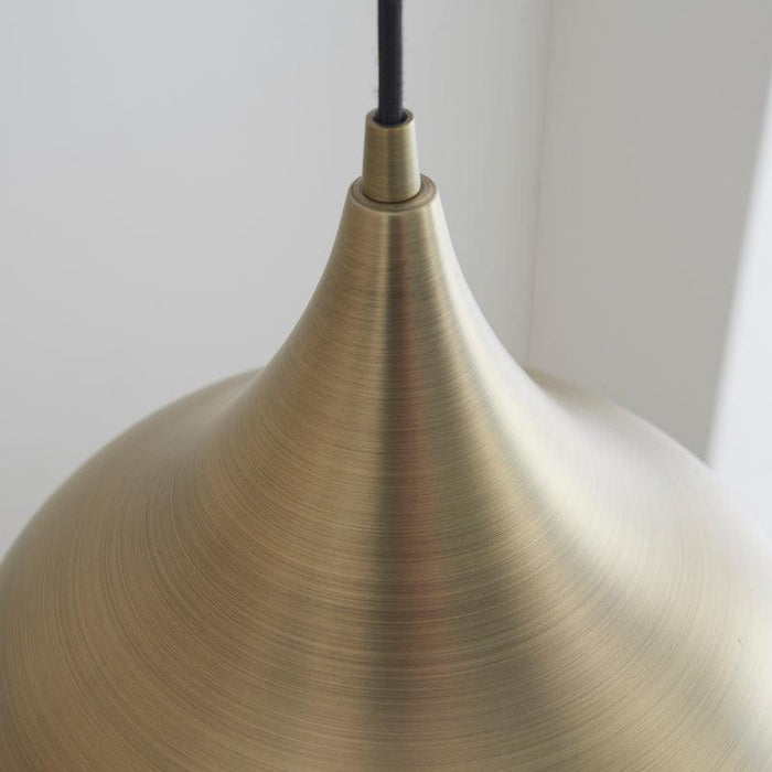 Brosnan 1 Light Matt Antique Brass Ceiling Pendant-Ceiling Pendant Lights-Endon Lighting living room close. up unlit Tiffany Lighting Direct