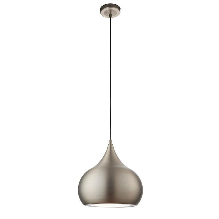 Endon Brosnan 1 Light Matt Nickel Pendant Ceiling Light-Ceiling Pendant Lights-Endon Lighting Living Room Close Up Lighting Tiffany Lighting Direct