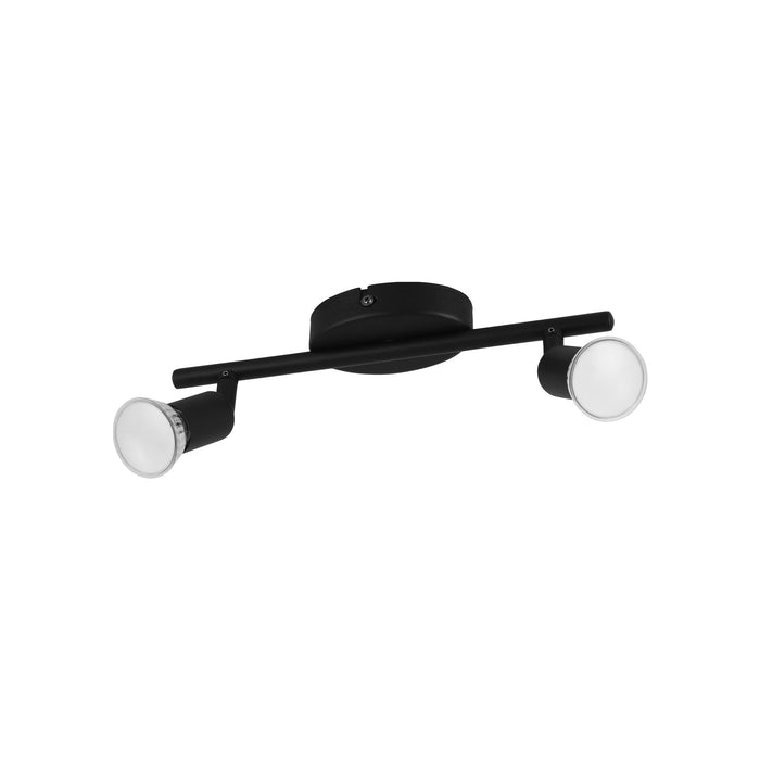 eglo buzz led black 2 light bar spotlight