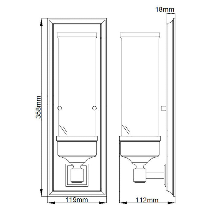 Cambridge Polished Chrome Finish Bathroom Wall Light — close-up detail