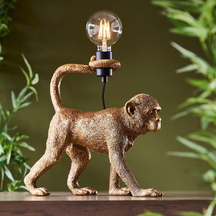 Capuchin Gold Monkey Table Lamp-Endon Lighting-Living-Room-Tiffany Lighting Direct-[image-position]