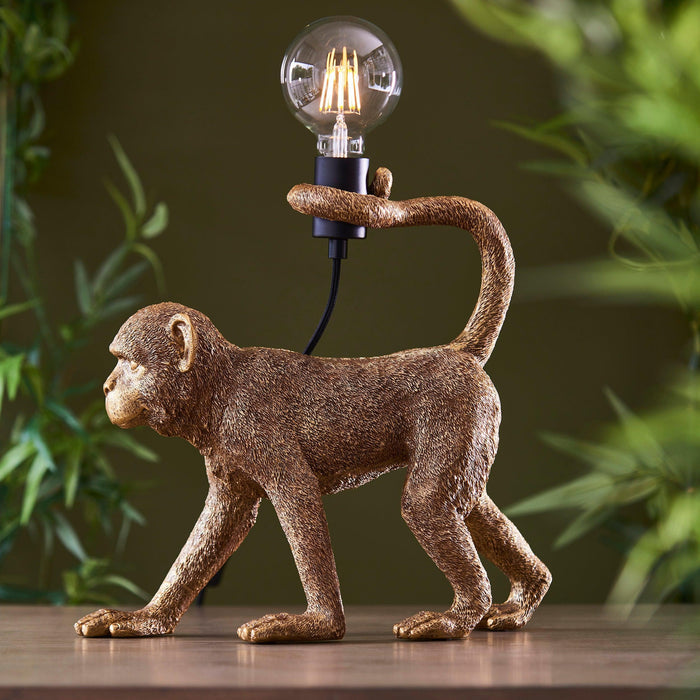 Capuchin Gold Monkey Table Lamp-Endon Lighting-Living-Room-Tiffany Lighting Direct-[image-position]