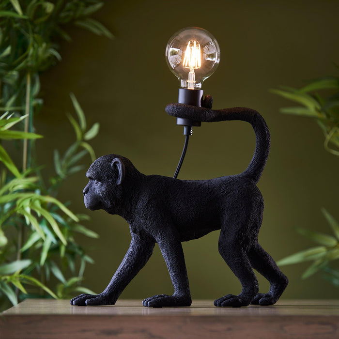 Capuchin Monkey Table Lamp - Black-Endon Lighting-Living-Room-Tiffany Lighting Direct-[image-position]