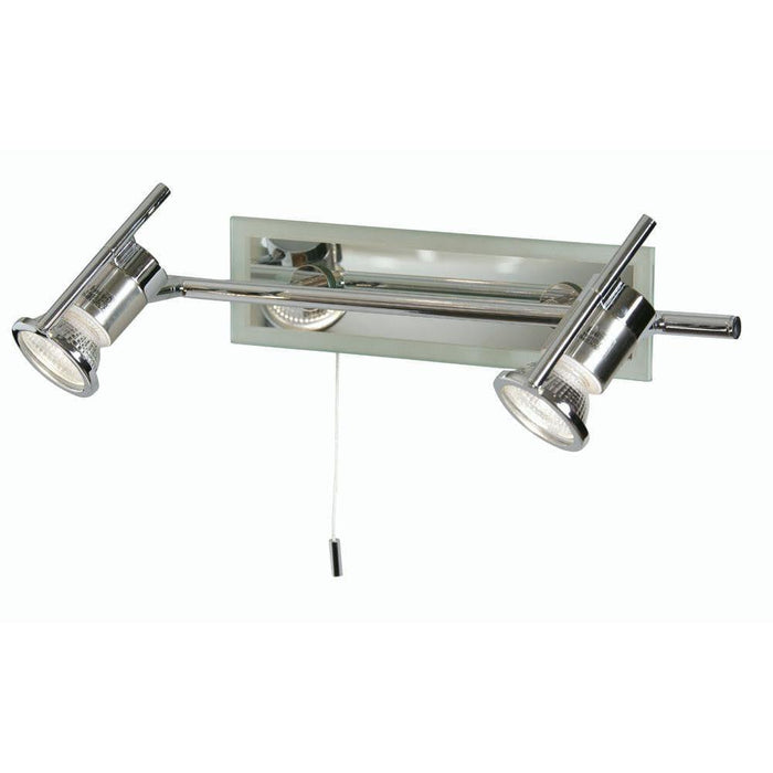 Traditional Bathroom Lights - Cara Chrome Finish 2 Light Bathroom Ceiling Spotlight 3092 B CH