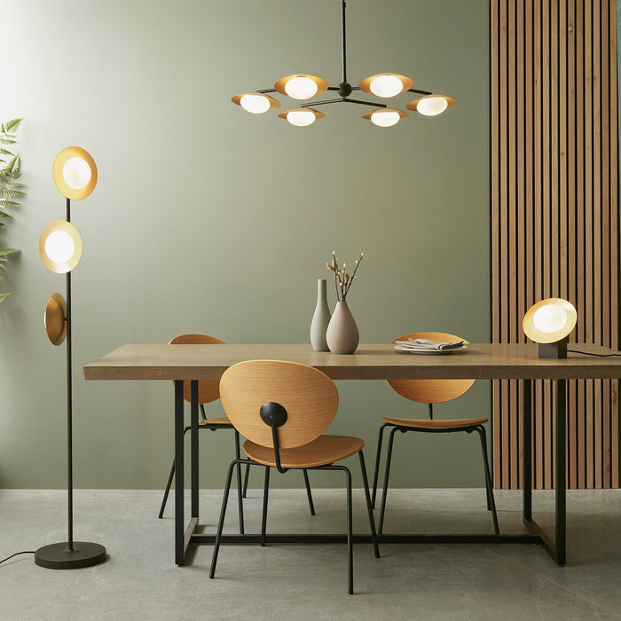 carlton gold dish floor lamp opal glass shades Dining room lighting