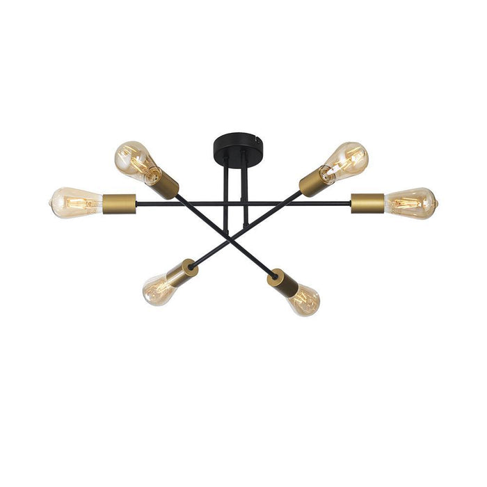 Chanin 6 Light Black Gold Ceiling Light living room weight