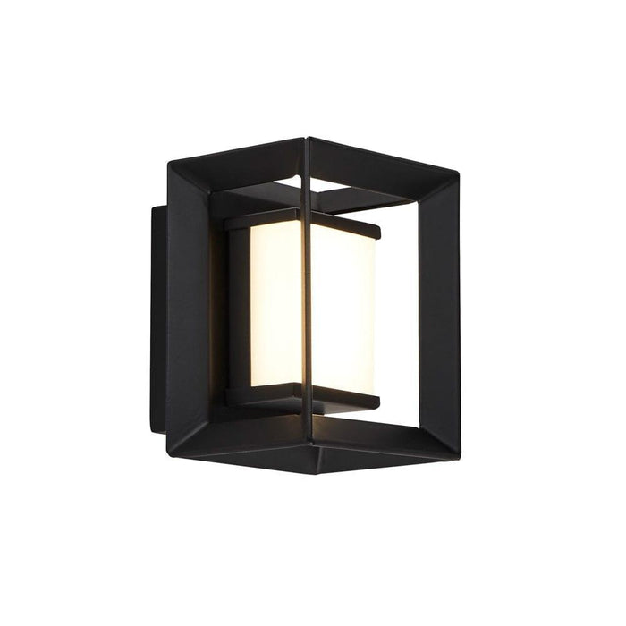 chaplin rectangular led black bathroom wall light