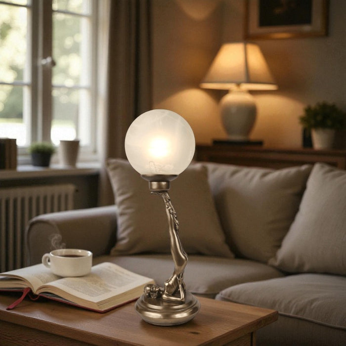 Charlotte Brass Art Deco Figurine Lamp — alternate view