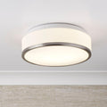 cheese flush bathroom ceiling light opal white glass shade 28cm