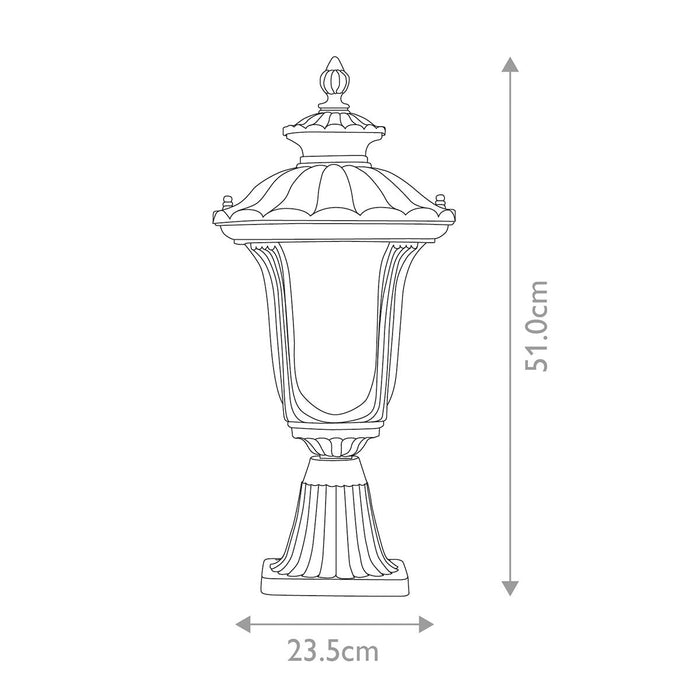 Chicago Rusty Bronze Patina Small Outdoor Pedestal Lantern