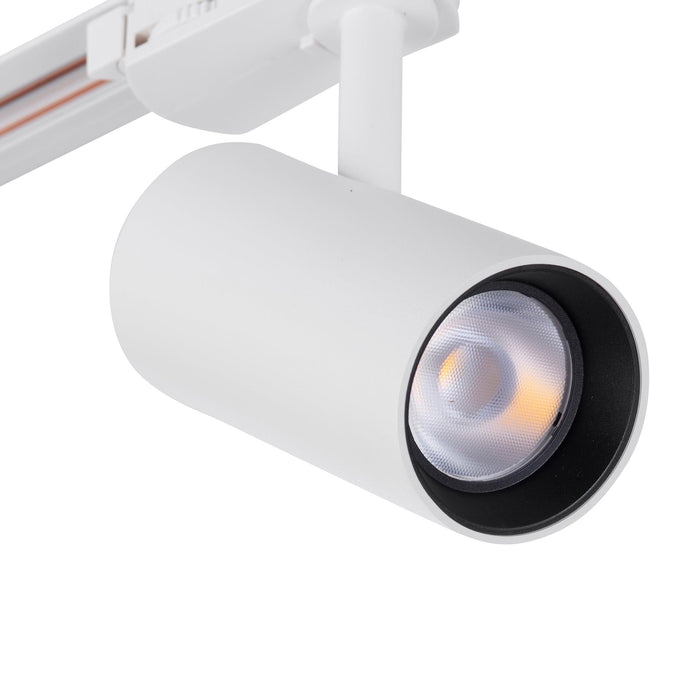 coltled 15w track head light matt white cool whiteby Saxby Lighting, close up image