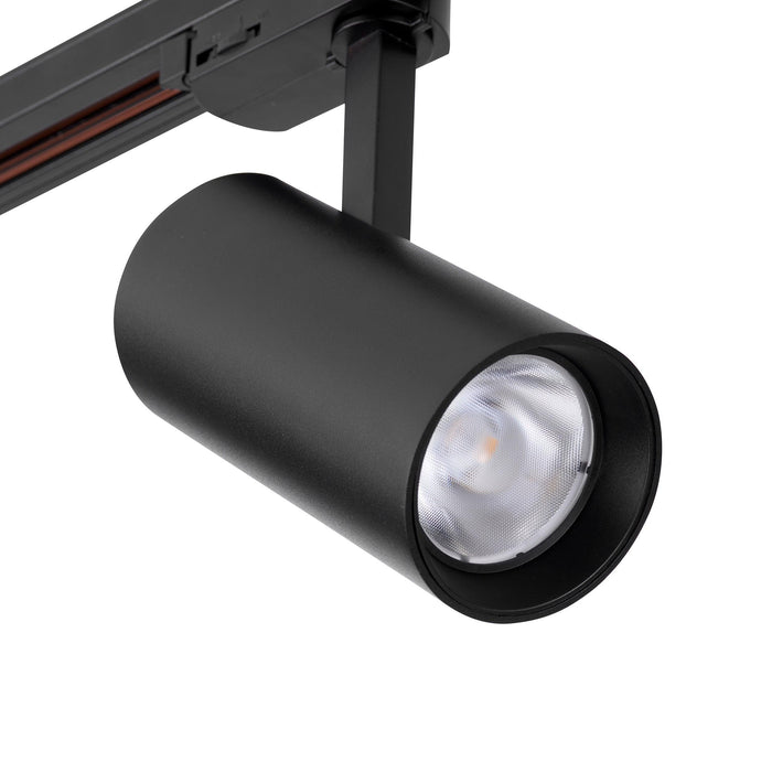 coltled 23w track head 3000k matt black warm whiteby Saxby Lighting, close up image