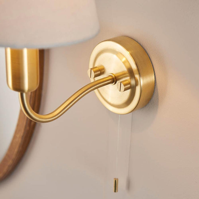 Conway Brass Finish Bathroom Wall Light 93852 fitting close up
