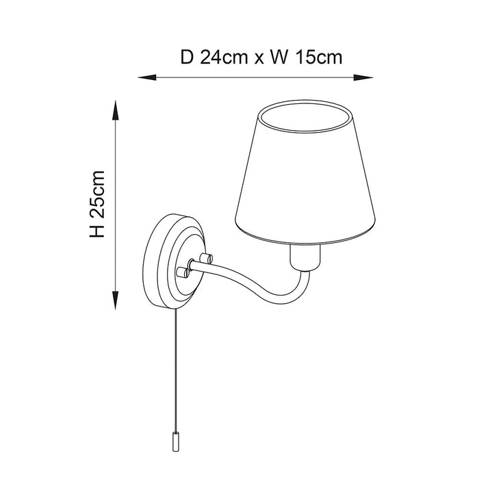 Endon Conway Chrome Finish Bathroom Wall Light — close-up detail