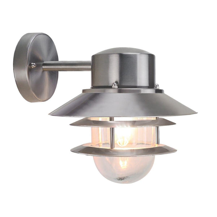 copenhagen 1 light outdoor wall lantern brushed stainless steel