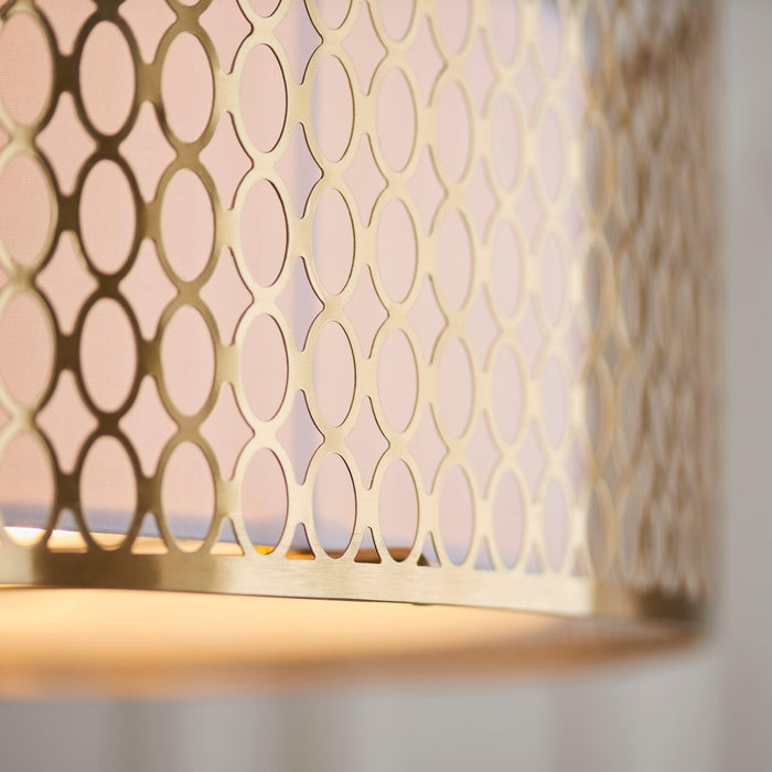 Endon Cordero 3 Light Gold Flush Ceiling Light Living room close up