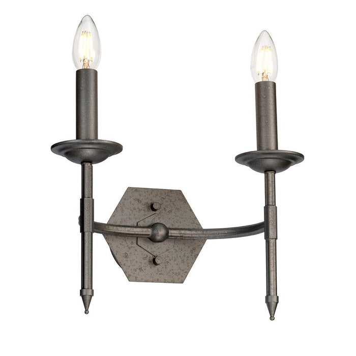 Crown 2 Light Iron Gate Wall Light  CROWN2,Elstead Lighting,1