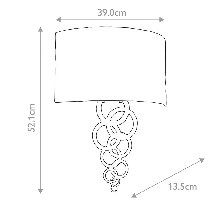 Curtis Large 2 Light Polished Chrome Wall Light Elstead — close-up detail
