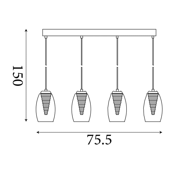 Cyclone 4 Light LED Bar Kitchen Ceiling Light — close-up detail