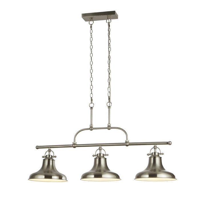 Dallas Industrial Satin Silver Kitchen Bar Ceiling Light-Ceiling Pendant Lights-1-Tiffany Lighting Direct