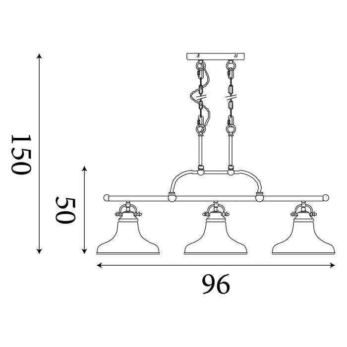 Dallas Industrial Satin Silver Kitchen Bar Ceiling Light size image