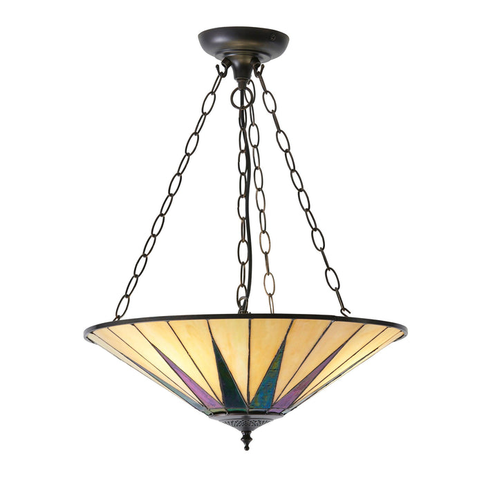 dark star adjustable tiffany ceiling pendant light close up image