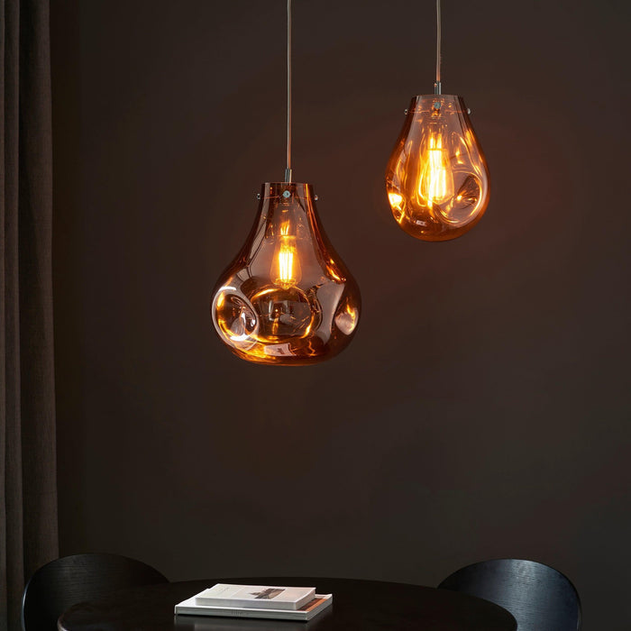 Dazzle Copper Metallic Glass & Chrome Ceiling Pendant Light-Ceiling Pendant Lights-Living Lights-4-Tiffany Lighting Direct