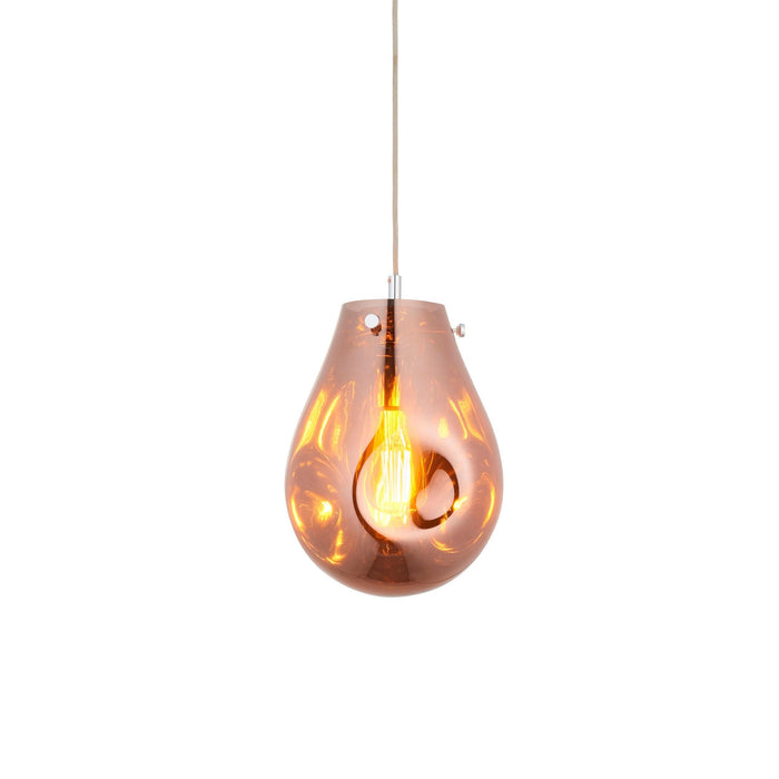 Dazzle Copper Metallic Glass & Chrome Ceiling Pendant Light-Ceiling Pendant Lights-Living Lights-1-Tiffany Lighting Direct