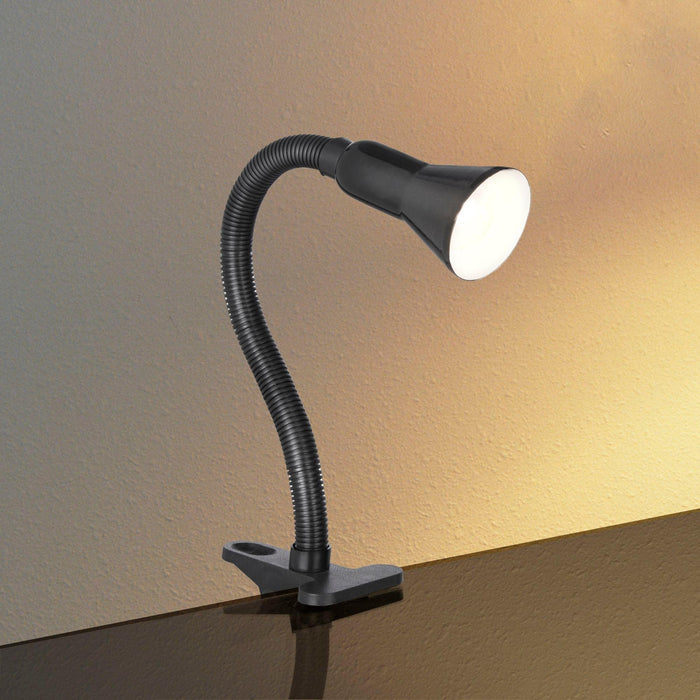 Desk Partners - Black Flex Clip Desk Lamp on wall