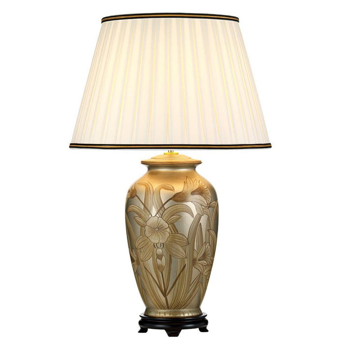 Dian 1 Light Silver Table Lamp With Tall Ivory Empire Shade  Elstead Lighting 1