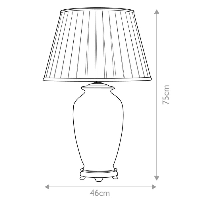 Dian 1 Light Silver Ceramic Table Lamp With Tall Ivory Empire Shade — close-up detail