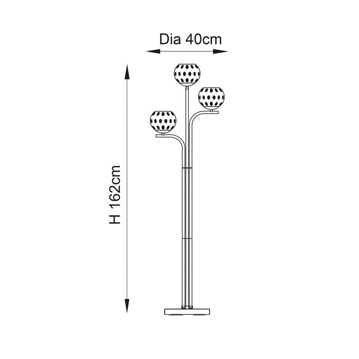 dimple 3 light floor lamp by Endon Lighting Hallway lights Close Up