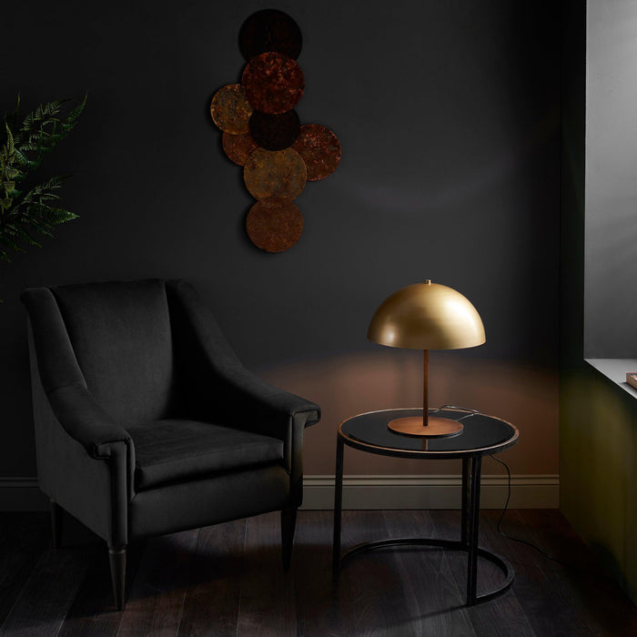 Dome Art Deco Bronze Table Lamp With Gold Metal Shade-Living Lights-Living-Room-Tiffany Lighting Direct-[image-position]