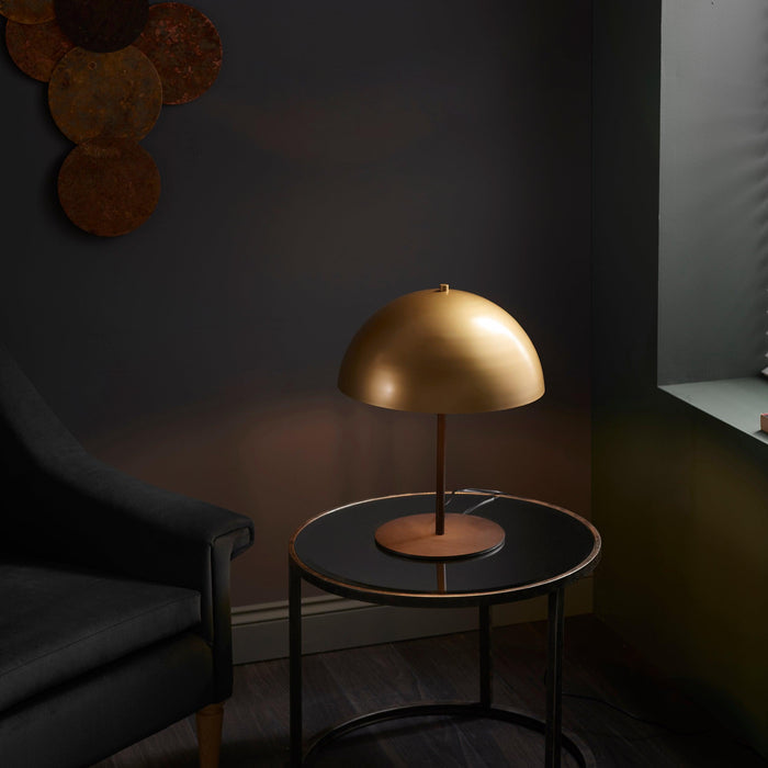 Dome Art Deco Bronze Table Lamp With Gold Metal Shade-Living Lights-Living-Room-Tiffany Lighting Direct-[image-position]
