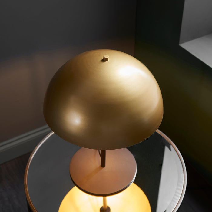 Dome Art Deco Bronze Table Lamp With Gold Metal Shade-Living Lights-Living-Room-Tiffany Lighting Direct-[image-position]