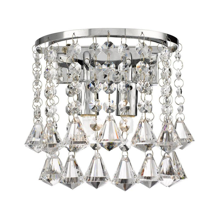 dorchester chrome crystal round wall light