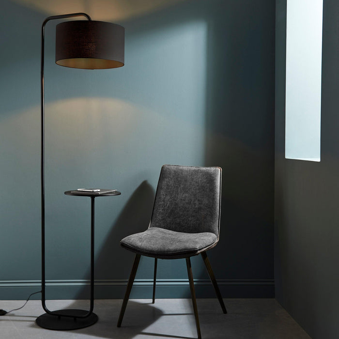 dorset black floor lamp with 32cm table top black shade Living room lighting image