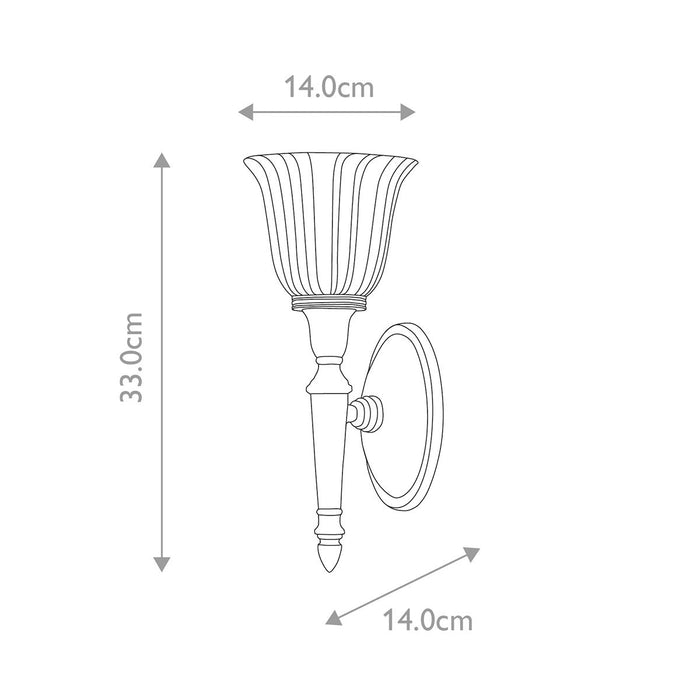 Dryden Cloche Shade Polished Brass Bathroom Wall Light — close-up detail