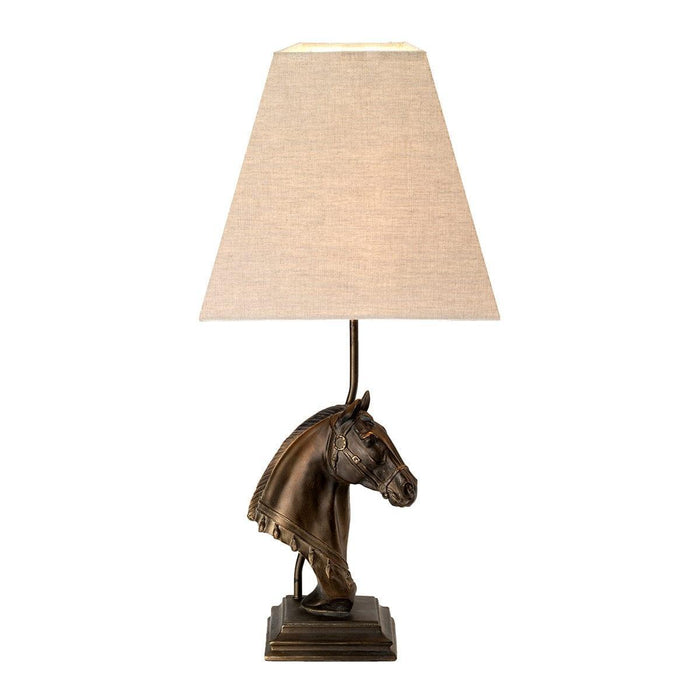 Eclipse 1 Light Bronze Table Lamp With Tapered Square Shade  Elstead Lighting 1