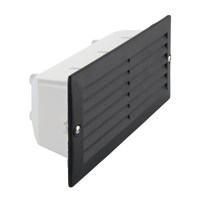 eco plain louvre black brick light ip44 40w by saxby lighting, close up image 97