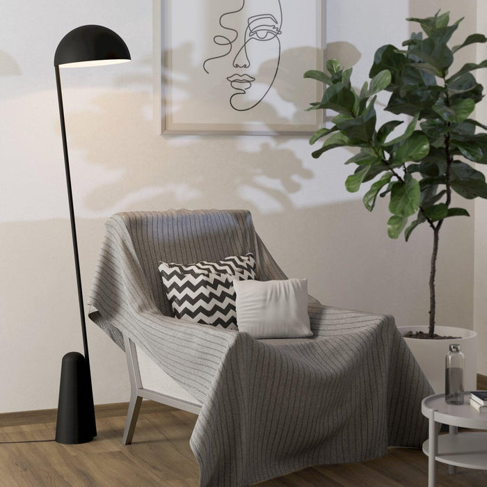 eglo aranzola black slender floor lamp