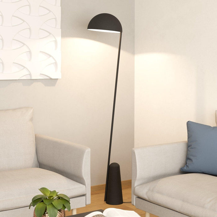 eglo aranzola black slender floor lamp living room image