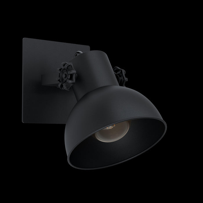 eglo barnstaple 1 black wall spotlight living room image