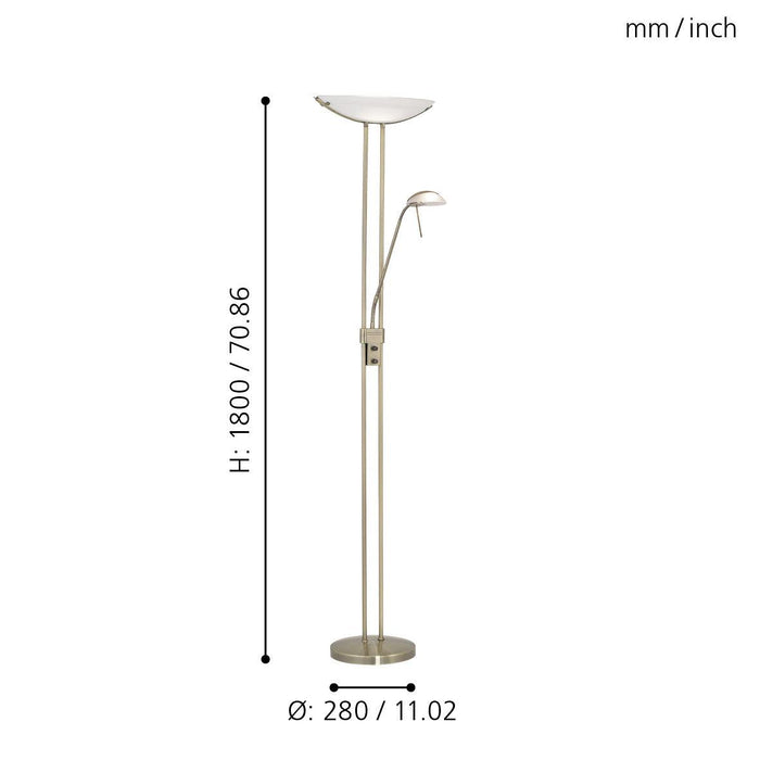 eglo baya bronze mother child floor lamp living room close up