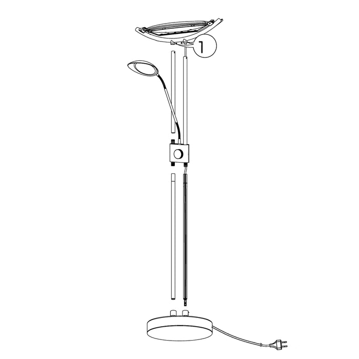 eglo baya led nickel mother child led floor lamp living room image