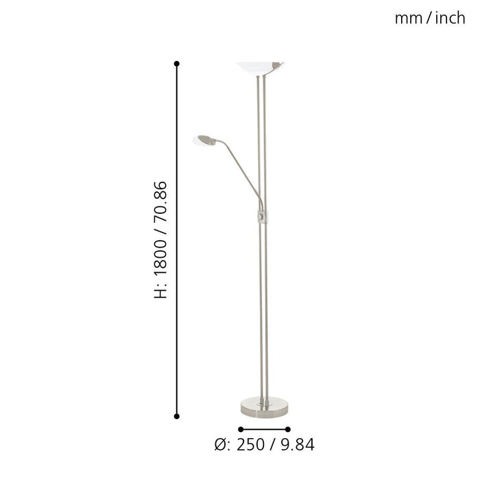 eglo baya led nickel mother child led floor lamp living room close up