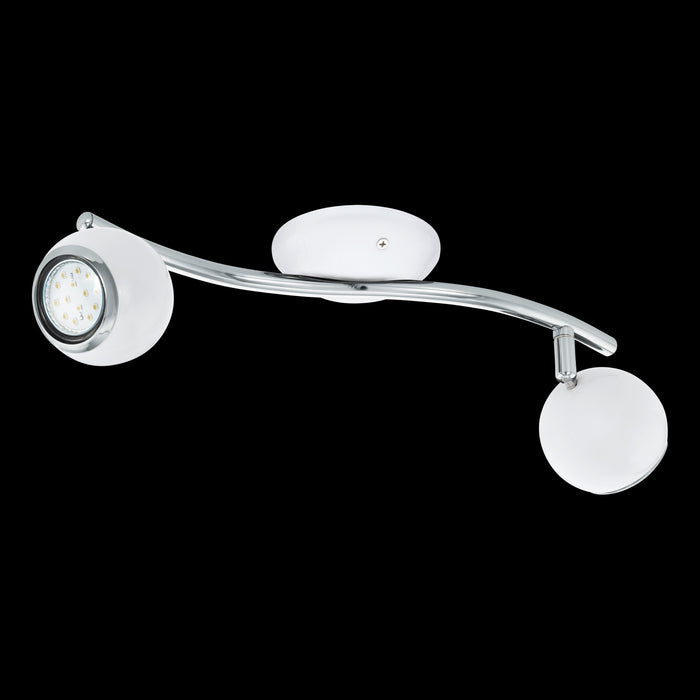 eglo bimeda 2 light white chrome spotlight kitchen lighting