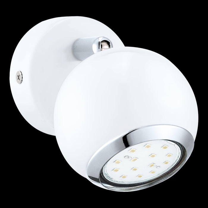 eglo bimeda white chrome wall spotlight living room image